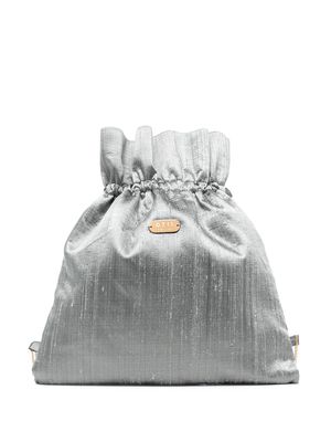 0711 Willow drawstring silk backpack - Grey