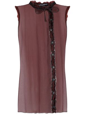 Dolce & Gabbana Pre-Owned 2000s sheer sleeveless top - Red