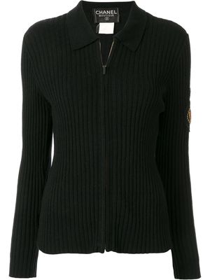 Chanel Pre-Owned 1996 zip-up polo shirt - Black