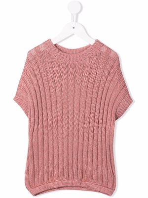 Brunello Cucinelli Kids ribbed knit sweater - Pink