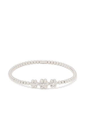 Monan 18kt white gold diamond floral detail bracelet