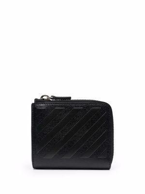 Off-White 3D diagonal zip wallet - Black