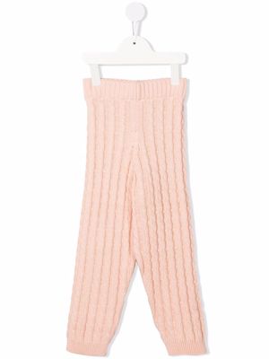 Weekend House Kids. organic cotton cable knit leggings - Pink