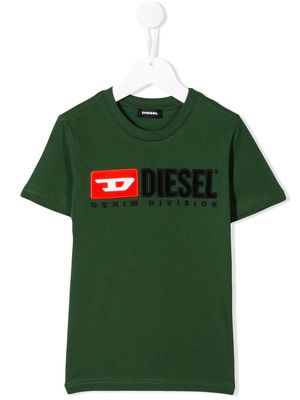 Diesel Kids logo embroidered T-shirt - Green