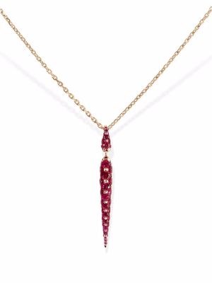 Boghossian 18kt rose gold Merveilles icicle ruby small pendant necklace - Red