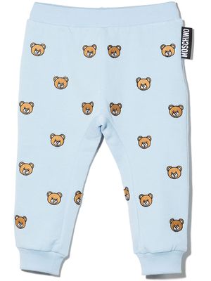 Moschino Kids embroidered toy bear trousers - Blue