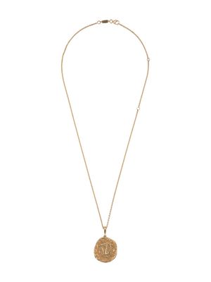 Azlee 18kt gold Of The Earth large diamond coin necklace