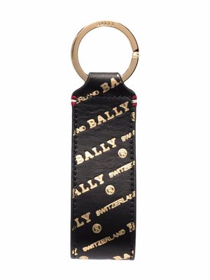 Bally logo leather keychain - Black