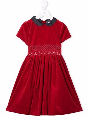 Siola velvet-effect embroidered dress