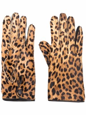 Maison Margiela leopard-print gloves - Brown