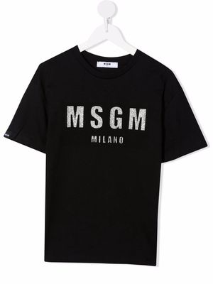 MSGM Kids logo crew-neck T-shirt - Black