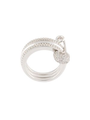 APM Monaco Baby XL triple hoops safety pin ring - Silver