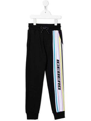 Iceberg Kids logo-printed joggers - Black