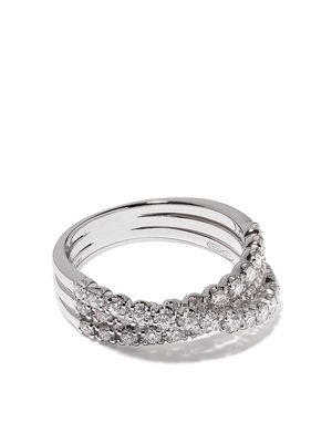 LEO PIZZO 18kt white gold Waves diamond ring - Silver