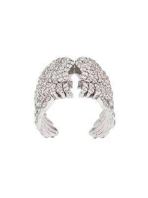 Monan 18kt white gold and diamond wing cocktail ring - Metallic
