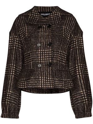 Dolce & Gabbana checked tartan double-breasted jacket - Brown