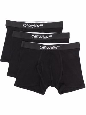 Off-White logo-waistband boxer tri-pack - Black