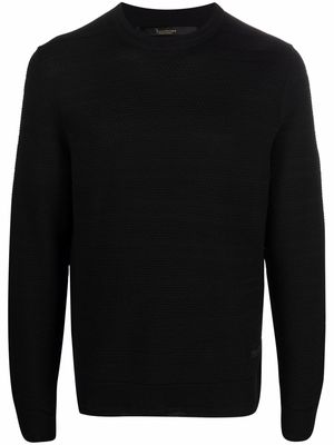 Billionaire round-neck merino wool jumper - Black