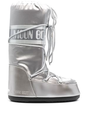 Moon Boot Kids Icon Junior lace-up snow boots - Silver