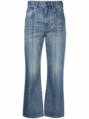 Saint Laurent cropped high-rise jeans - Blue