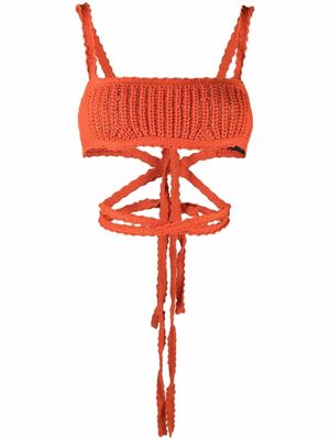Alanui Caribbean Vibes knitted bra - Orange