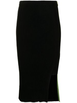 PortsPURE asymmetric ribbed-knit skirt - Black