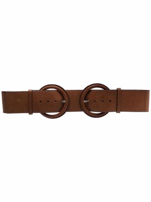 Gianfranco Ferré Pre-Owned 1990s double-buckle leather belt - Brown
