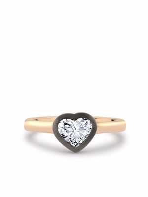 Pragnell 18kt rose and blackened white gold Legacy heart-shaped diamond ring - Pink