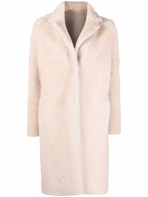 Liska single-breasted textured coat - Neutrals