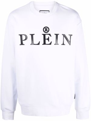 Philipp Plein logo crew-neck sweatshirt - White