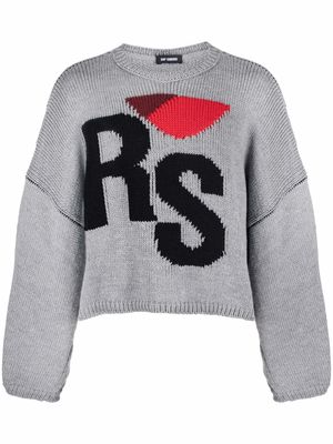 Raf Simons logo-print oversize jumper - Grey