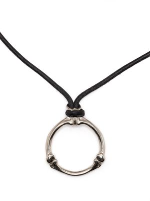 Takahiromiyashita The Soloist circular-pendant rope-detail necklace - Silver