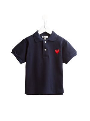 Comme Des Garçons Play Kids embroidered heart polo shirt - Blue