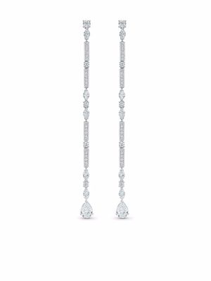 De Beers Jewellers 18kt white gold Snow Dance diamond long earrings - Silver