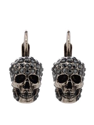 Alexander McQueen crystal-embellished skull earrings - Silver