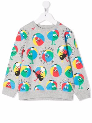 Stella McCartney Kids graphic-print cotton sweatshirt - Grey