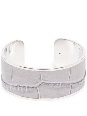 Pinetti crocodile-embossed napkin ring - Grey