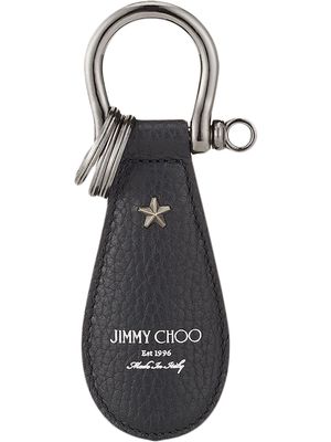 Jimmy Choo Warren logo-print keyring - Black