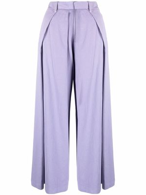 Charles Jeffrey Loverboy pleated cropped trousers - Purple