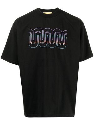 Seven By Seven wave print crew-neck T-shirt - Black