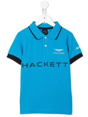 Hackett Kids logo-printed polo shirt - Blue