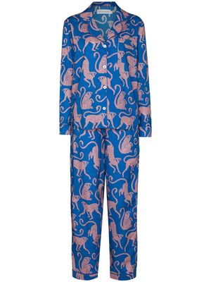 Desmond & Dempsey Chango print pyjamas - Blue