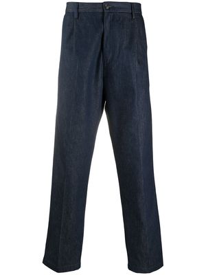 Closed tapered denim trousers - Blue
