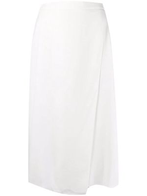 12 STOREEZ high-waisted wrap midi skirt - White