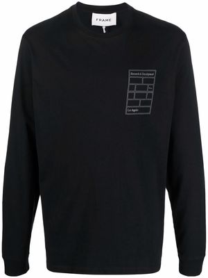 FRAME graphic print T-shirt - Black