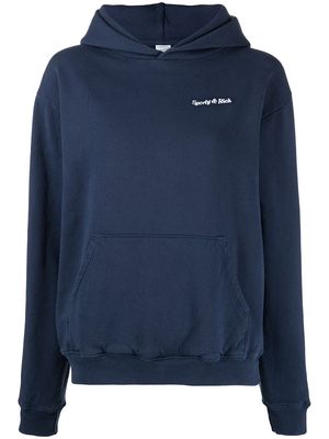 Sporty & Rich logo pullover hoodie - Blue
