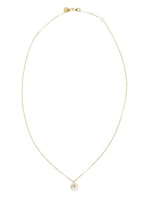 KATKIM 18kt yellow gold Oasis diamond pearl pendant necklace - White