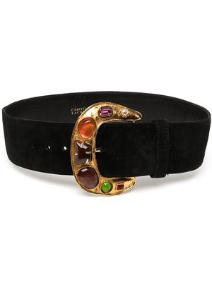 Christian Lacroix Pre-Owned gemstone-embellished buckle belt - Black