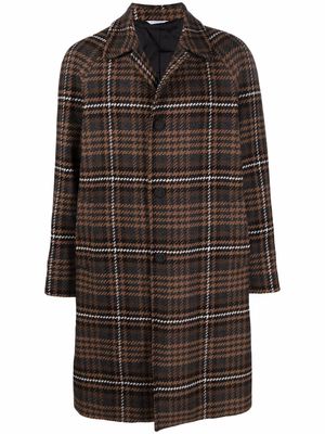 Manuel Ritz houndstooth-pattern wool-blend single-breasted coat - Brown