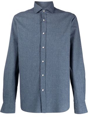 Xacus button-down fitted shirt - Blue